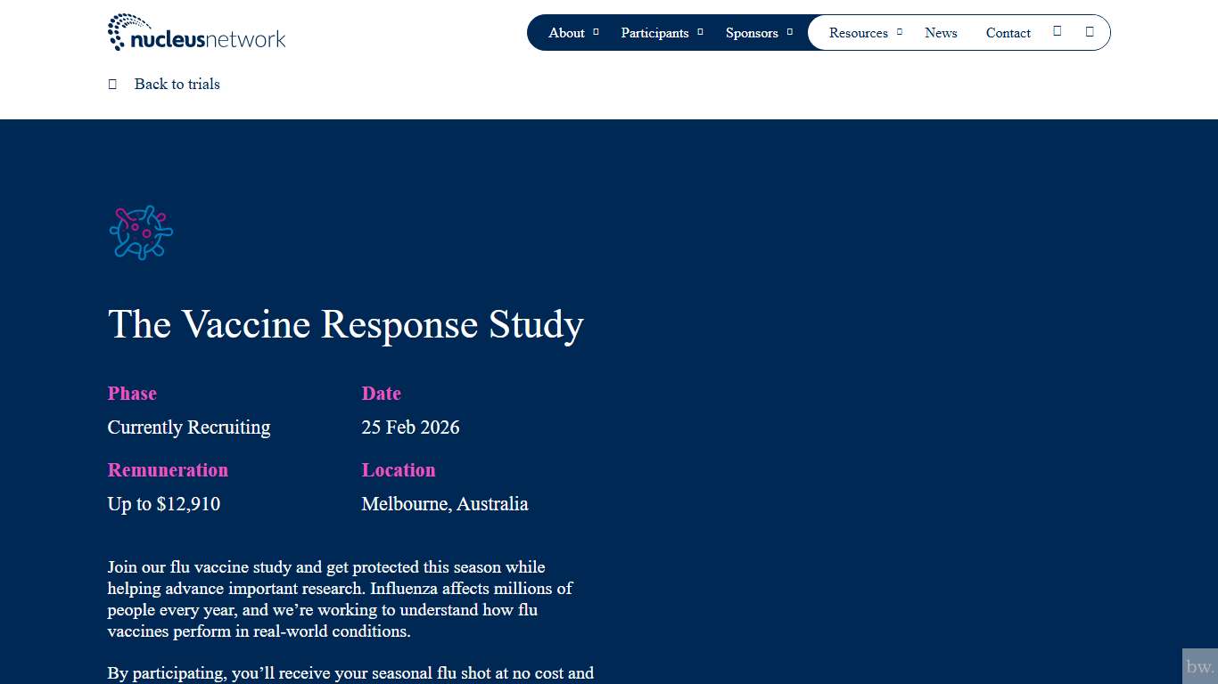 The Vaccine Response Study | Nucleus Network